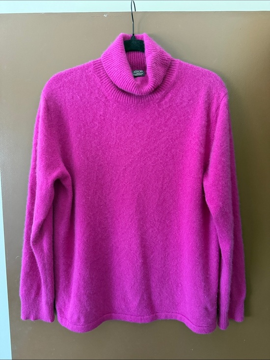Adagio Sweaters - Adagio 100% Cashmere Magenta Pink Turtleneck Sweater